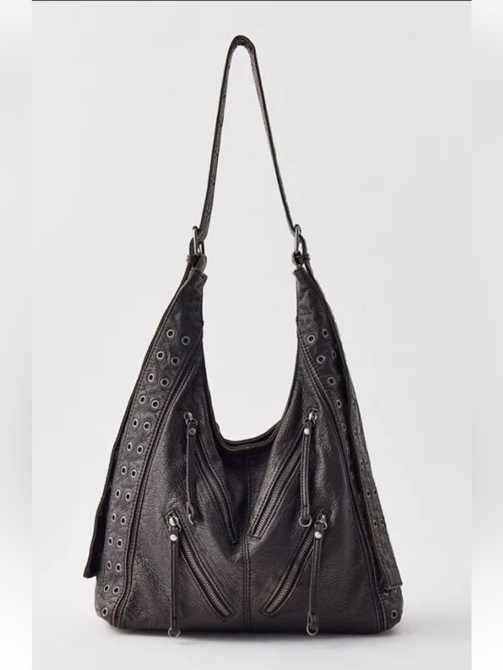 Silence + Noise Zipper Studded Hobo Bag Urban Outfitters NWT